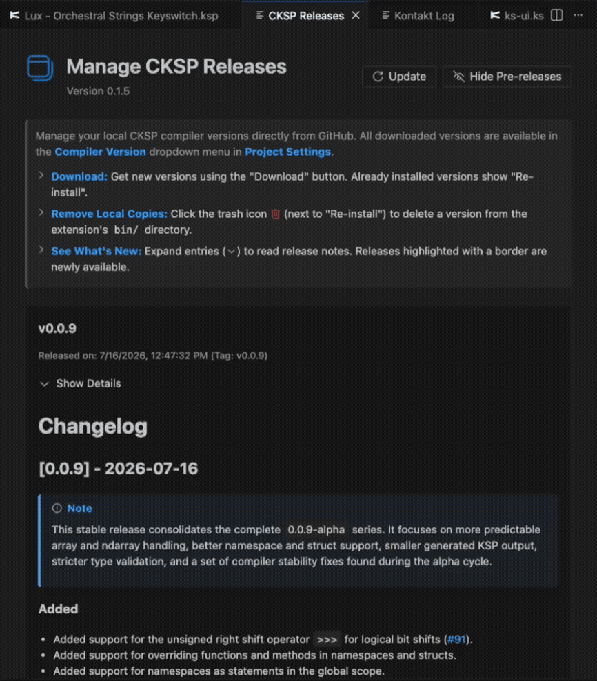 CKSP compiler management
