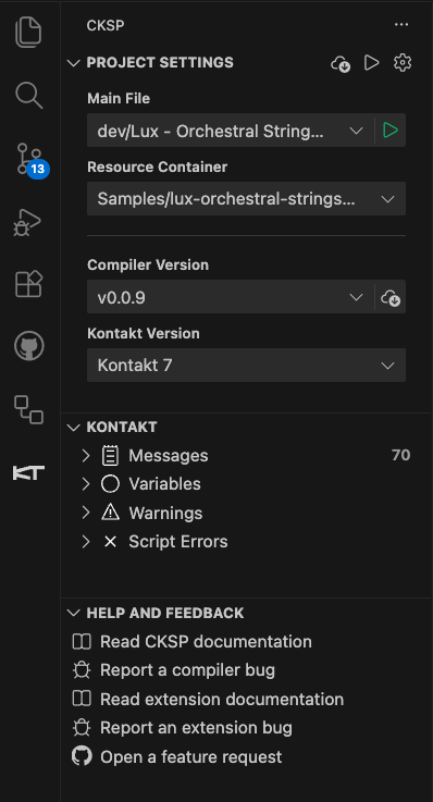 CKSP project settings